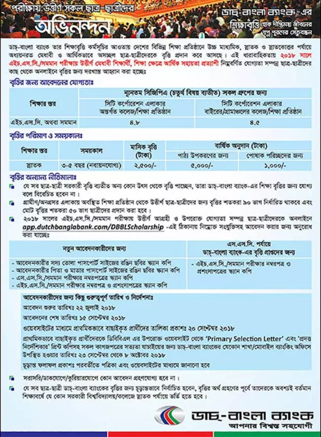 Dutch Bangla Bank SSC Scholarship 2020
