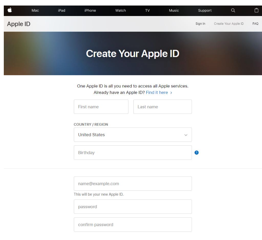 Create Apple ID when ready