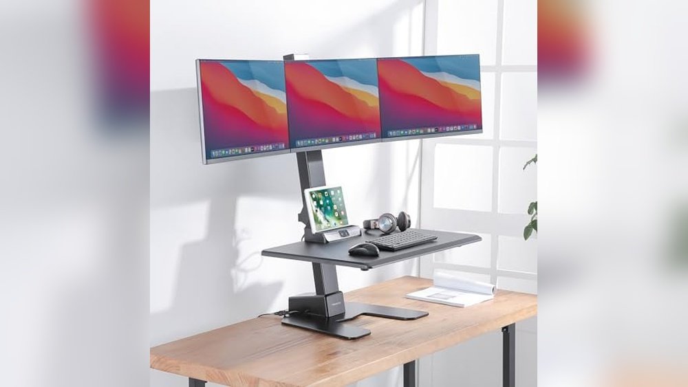 Best Standing Desk Converter for 3 Monitors: Top Adjustable Models Reviewed 1 Best Standing Desk Converter for 3 Monitors: Top Adjustable Models Reviewed