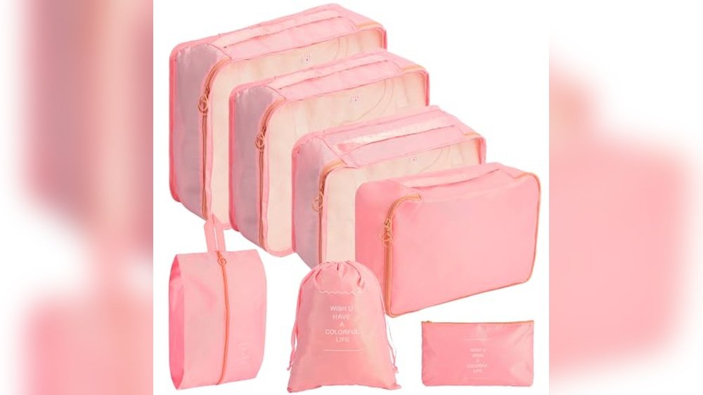 Luggage Organizer Bags Pink: Stylish Packing Cubes for Easy Travel
